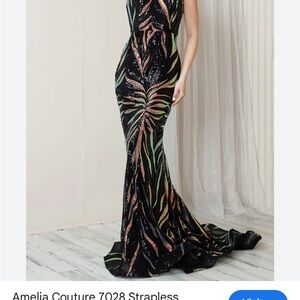 Amelia Couture Strapless Sequin Gown
